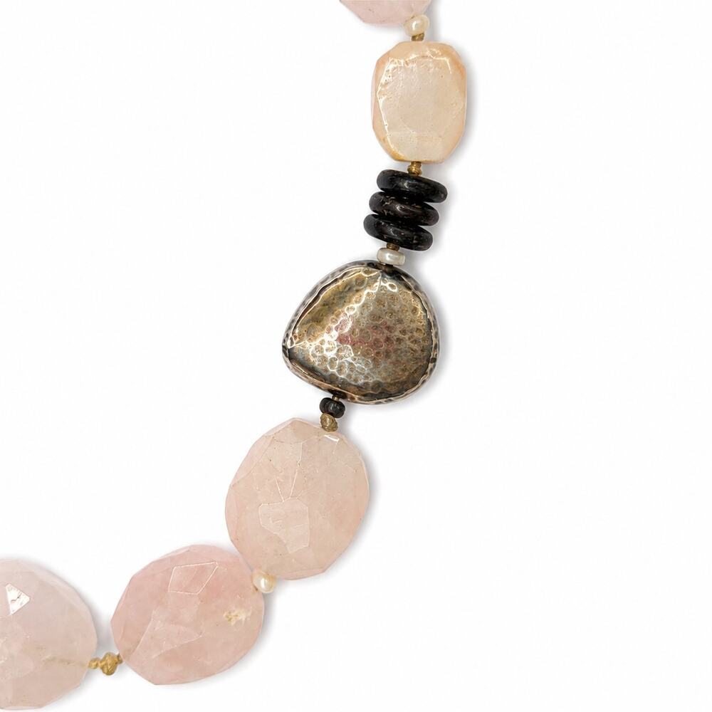 Silpada Peyote Bird Rose Quartz Gemstone Necklace N1819 Sterling Silver - Picture 4 of 5
